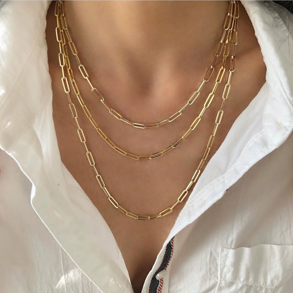 18K Gold Plated Paperclip Chain - Ornaments Co - 18K Gold Plated
