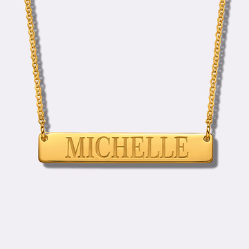18K Gold Plated Personalized Name Waterproof Bar Necklace - Ornaments Co - 18K Gold Plated