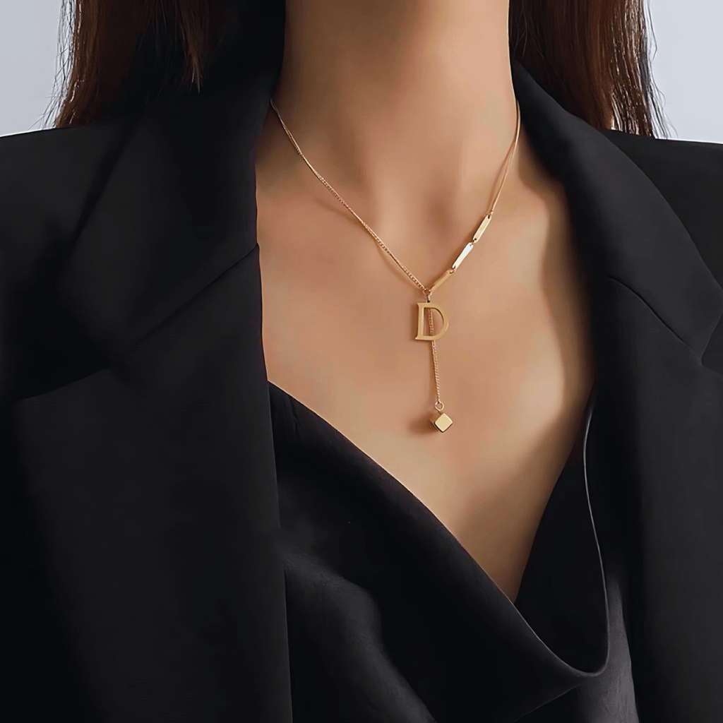 18K Gold Plated Women's Initial Drop Letter Necklace - Necklaces - Ornaments Co - Ornaments Co - 18K Gold Plated - A - 