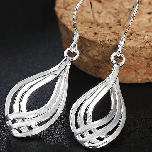 925 Sterling Silver Double Dangle Earrings - Ornaments Co - 