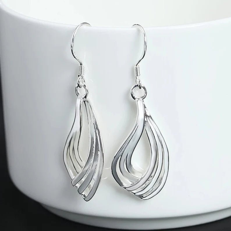 925 Sterling Silver Double Dangle Earrings - Ornaments Co - 