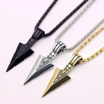 Arrow Head Pendant Rope Chain Necklace - Ornaments Co - 18K Gold Plated