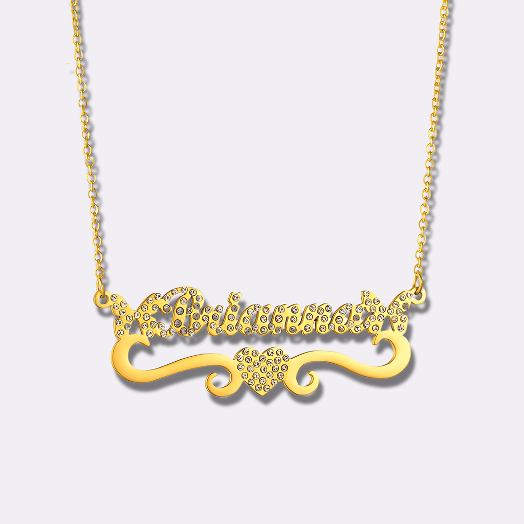 Bling Butterfly Name Personalize Necklace - Ornaments Co - 18K Gold Plated