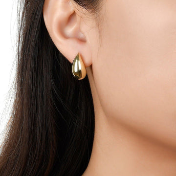 Chunky Teardrop Hoop Earrings - Ornaments Co - 18K Gold Plated
