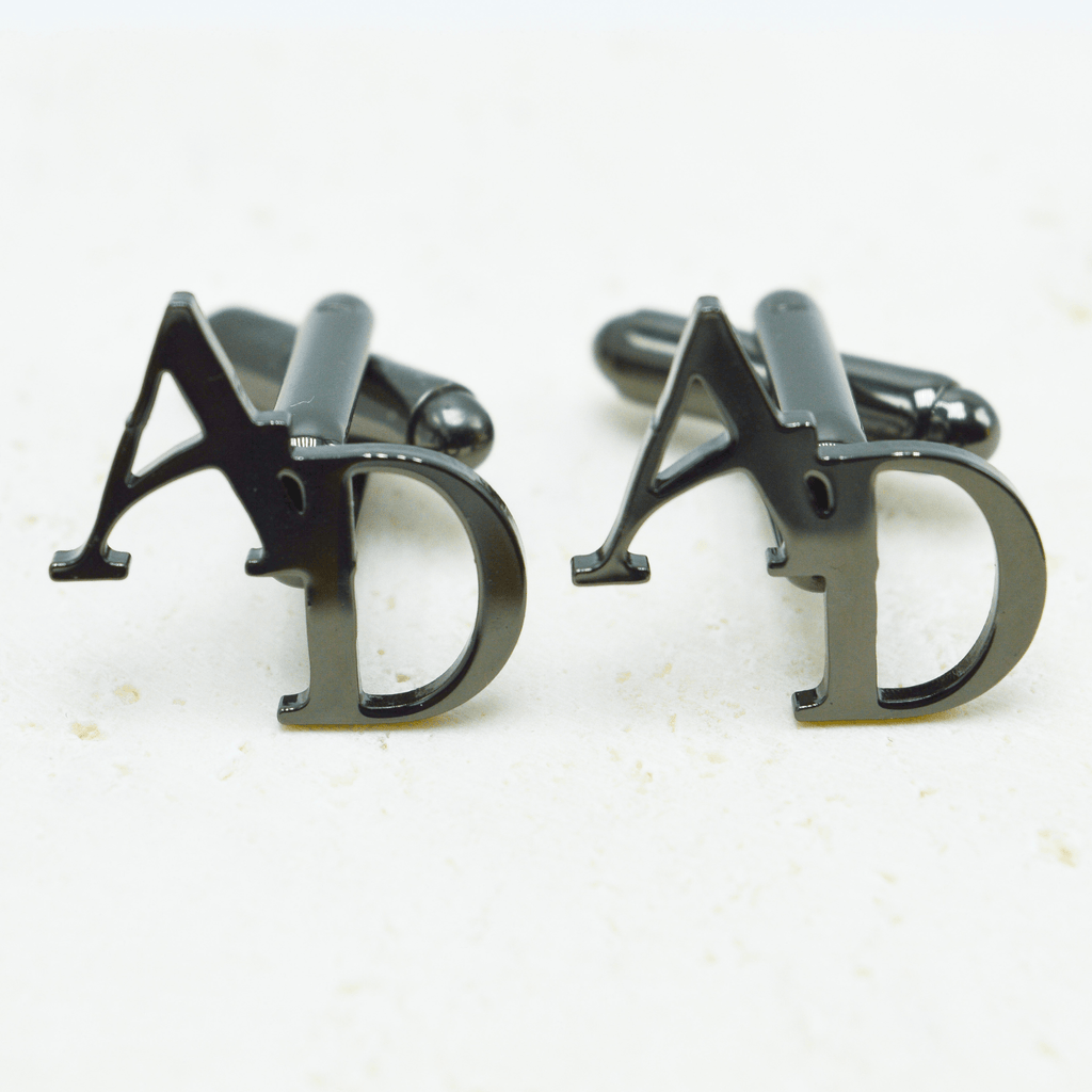 Emblem Initials Cufflinks - Ornaments Co - Surgical Stainless Silver
