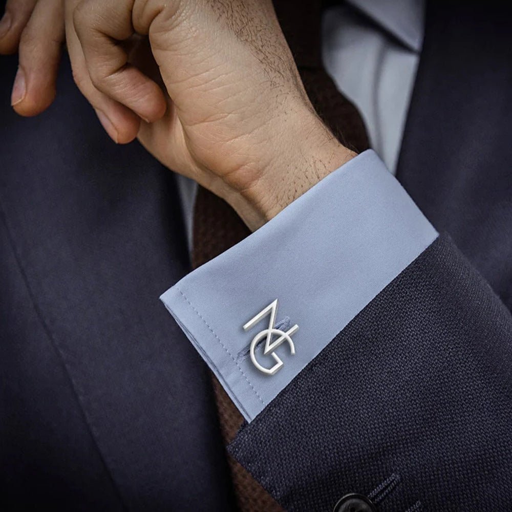 Emblem Initials Cufflinks - Ornaments Co - Surgical Stainless Silver