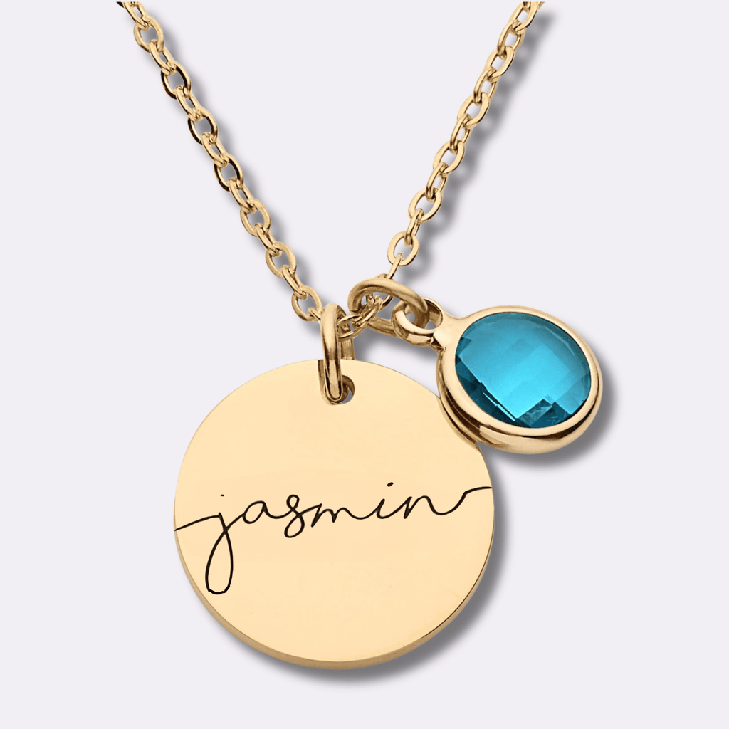 Emily Necklace With Birthstone - Ornaments Co - 18K Gold Plated