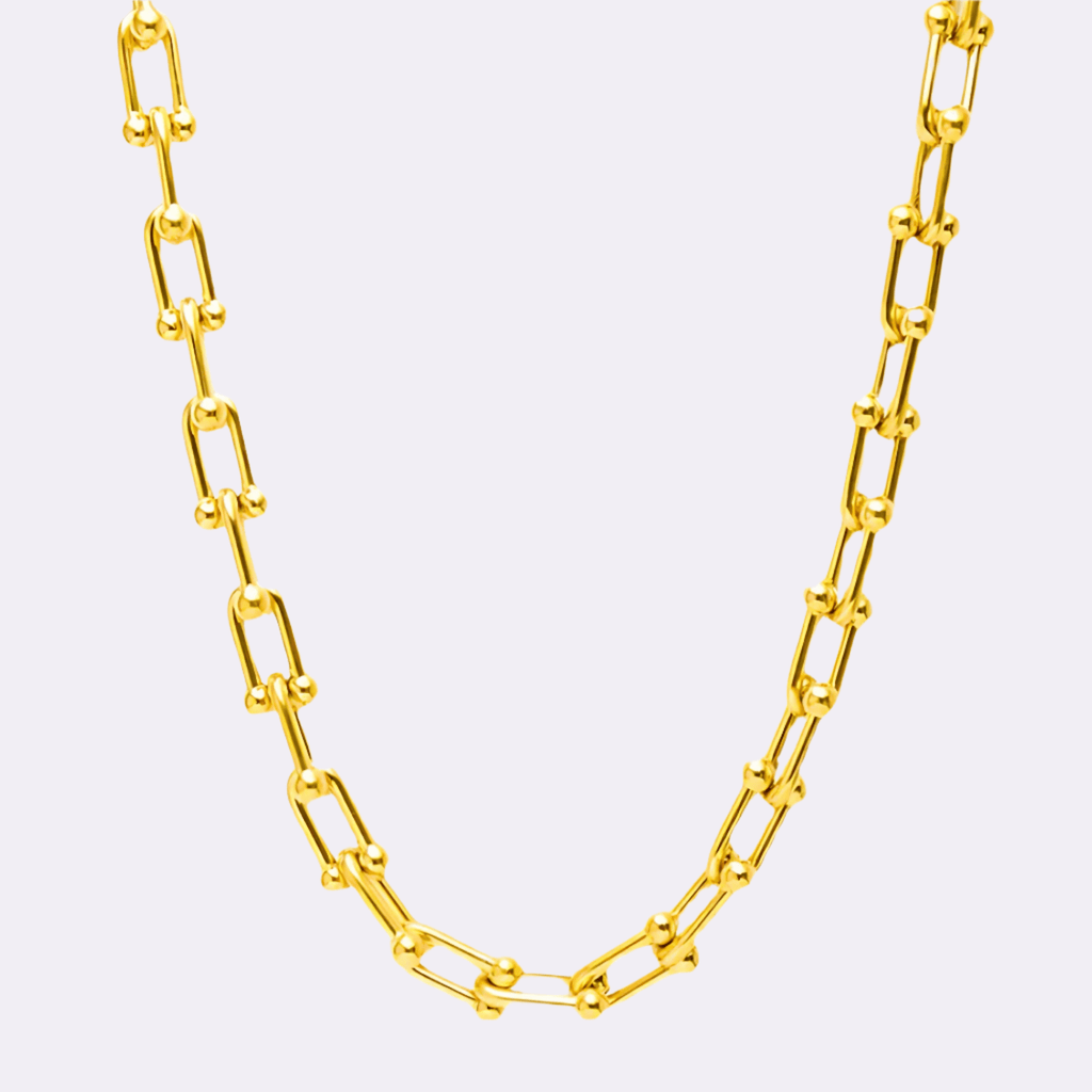Horse Shoe U - Link Necklace - Ornaments Co - 18K Gold Plated