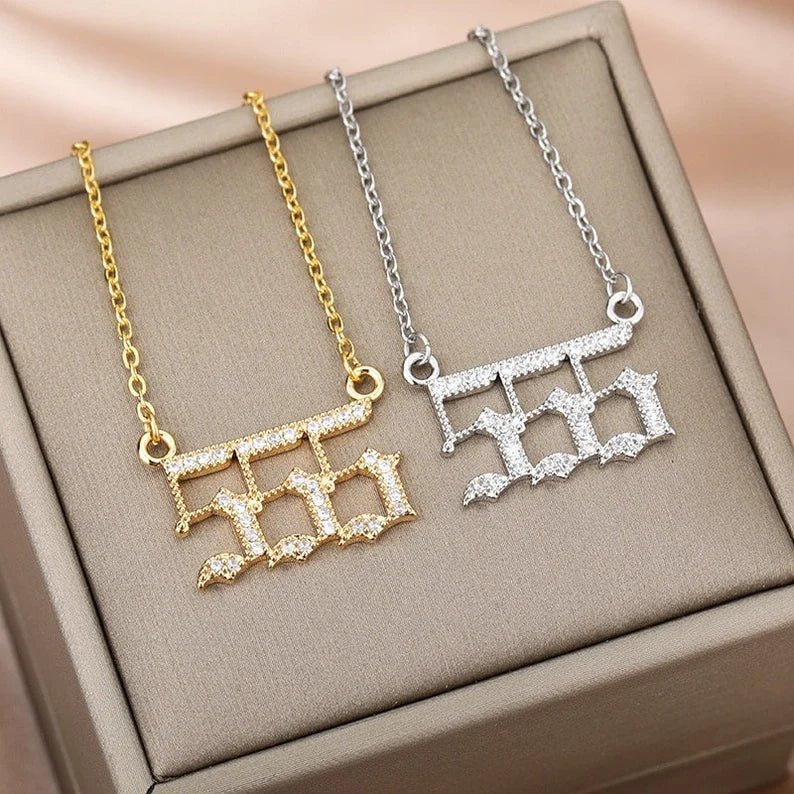 Ladies Angel Number Pendant Chain Necklace - Ornaments Co - 18K Gold Plated