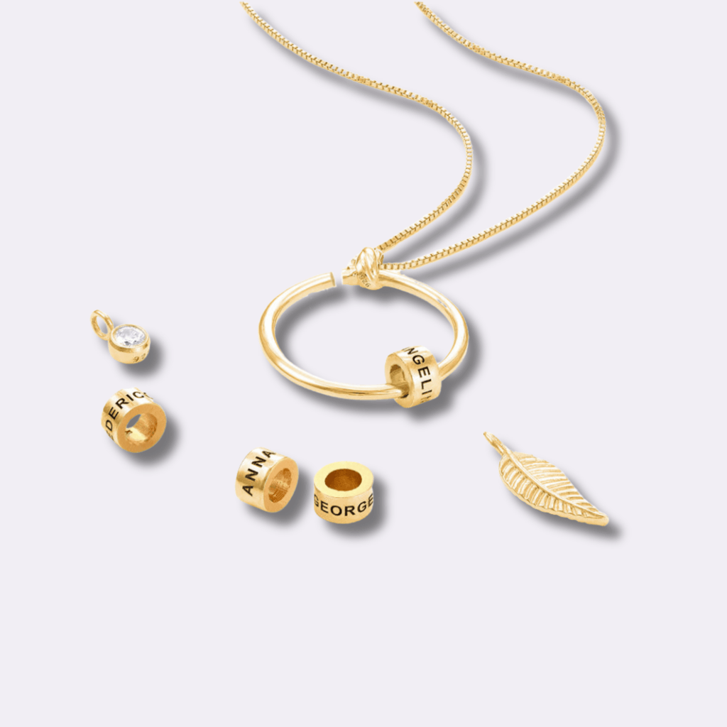 Lisa Bond Ring Necklace With Birthstone - Ornaments Co - 18K Gold Plated