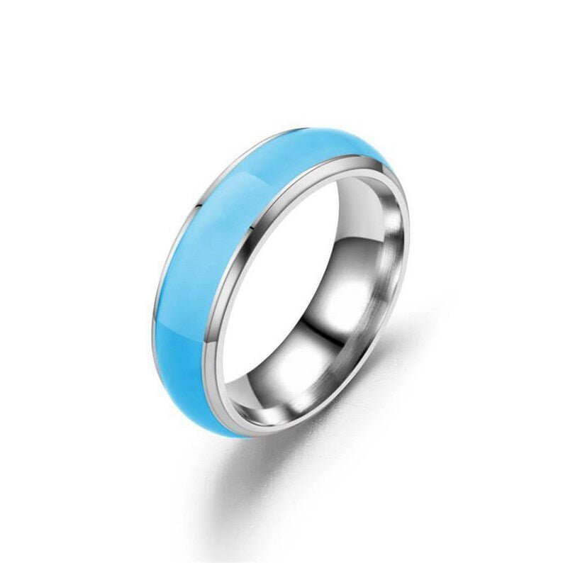 Luminous Titanium Steel Ring For Men and Women - Ornaments Co - Blue
