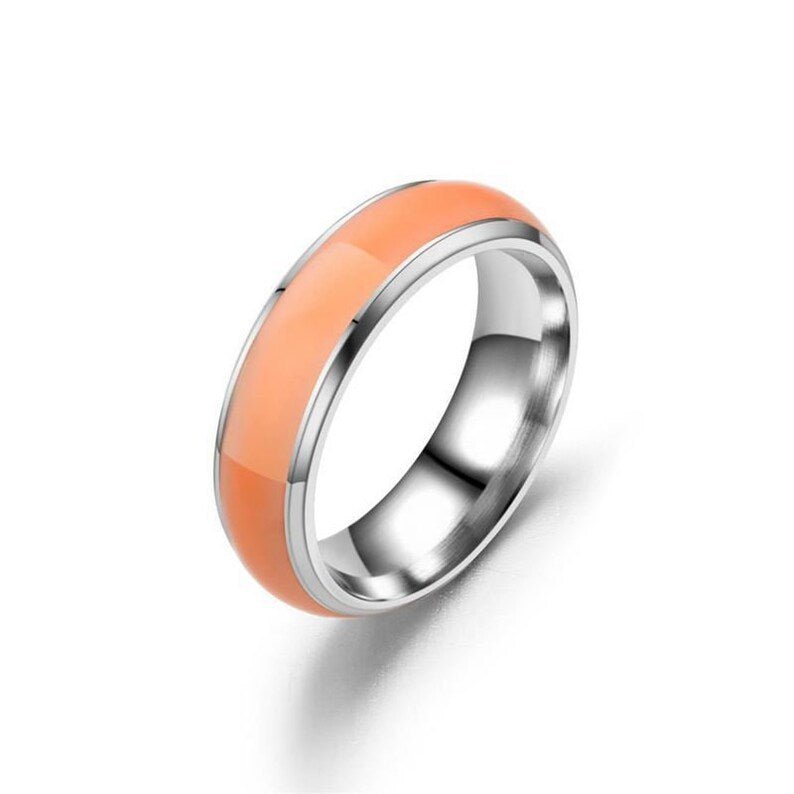 Luminous Titanium Steel Ring For Men and Women - Ornaments Co - Peach