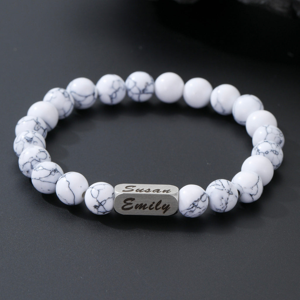 Personalized Boho Bead Bracelet - Ornaments Co - Tiger Eyes