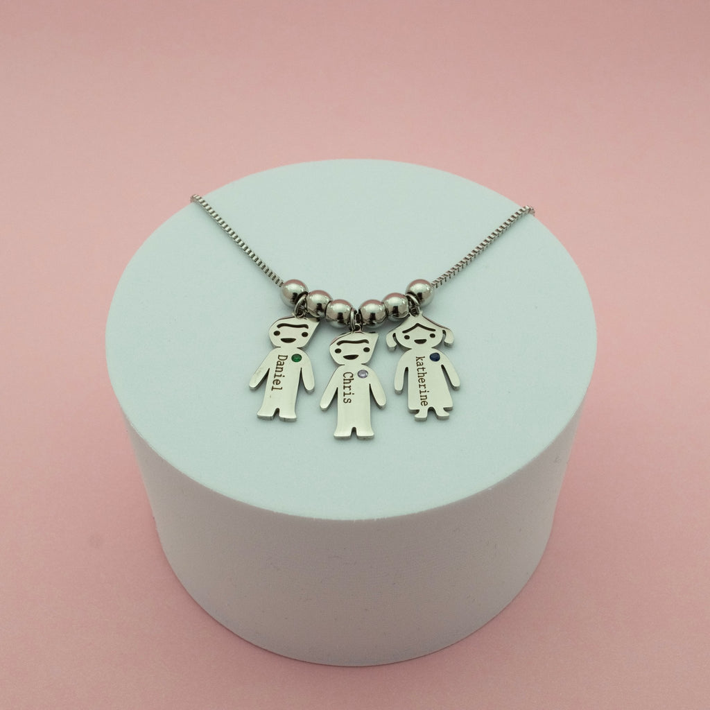 Personalized Boy Girl Engraved Charm Kids Name Necklace - Ornaments Co - 18K Gold Plated