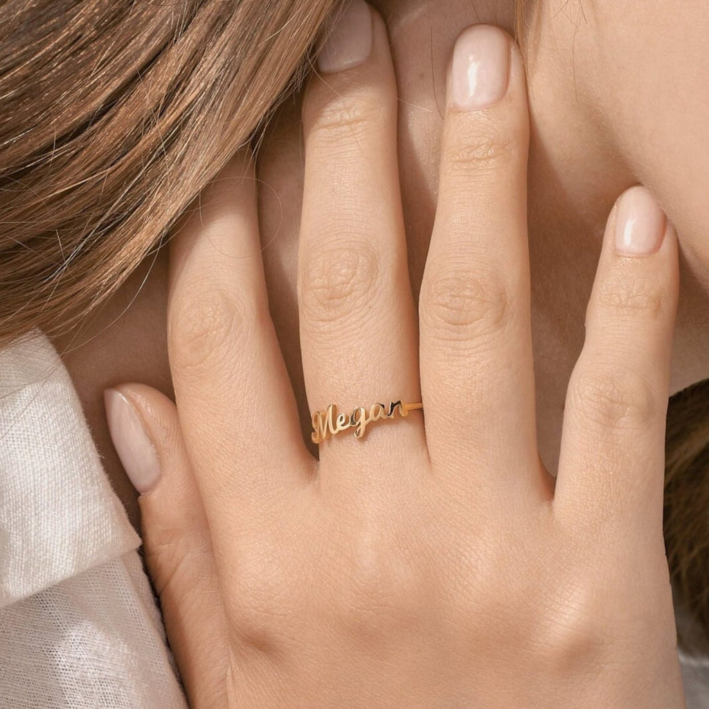 Personalized Couple Names Ring - Ornaments Co - 18K Gold Plated