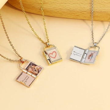 Personalized Custom Photo Book Locket Necklace - Personalized Necklaces - Ornaments Co - Ornaments Co - 18K Gold Plated - 16" - 