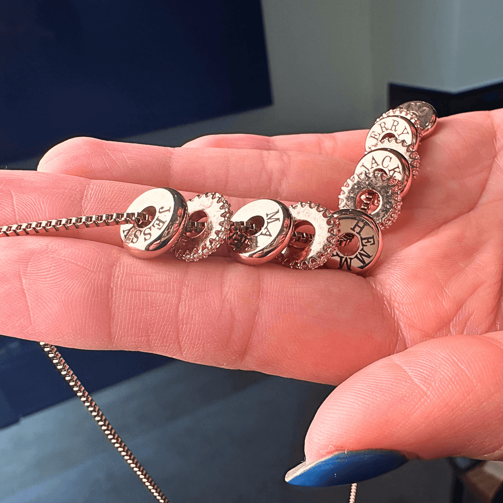 Personalized Engraved Family Name Disc Necklace - Ornaments Co - 18K Gold Plated