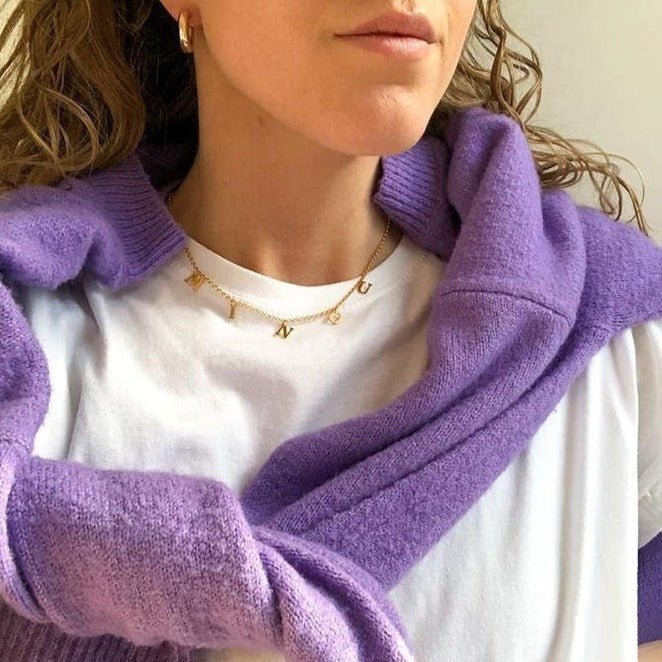 Personalized Name Dangle Necklace For Women - Ornaments Co - 18K Gold Plated