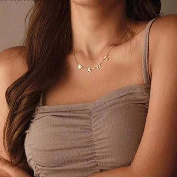 Personalized Name Dangle Necklace For Women - Ornaments Co - 18K Gold Plated