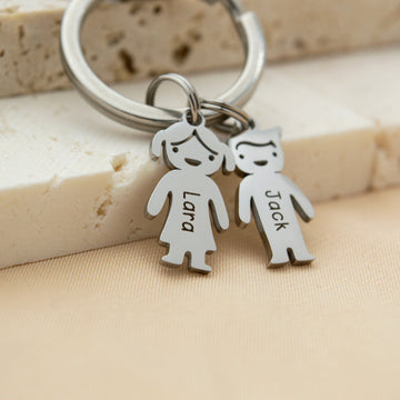 Personalized Stainless Steel Family Name Keychain - Ornaments Co - Silver