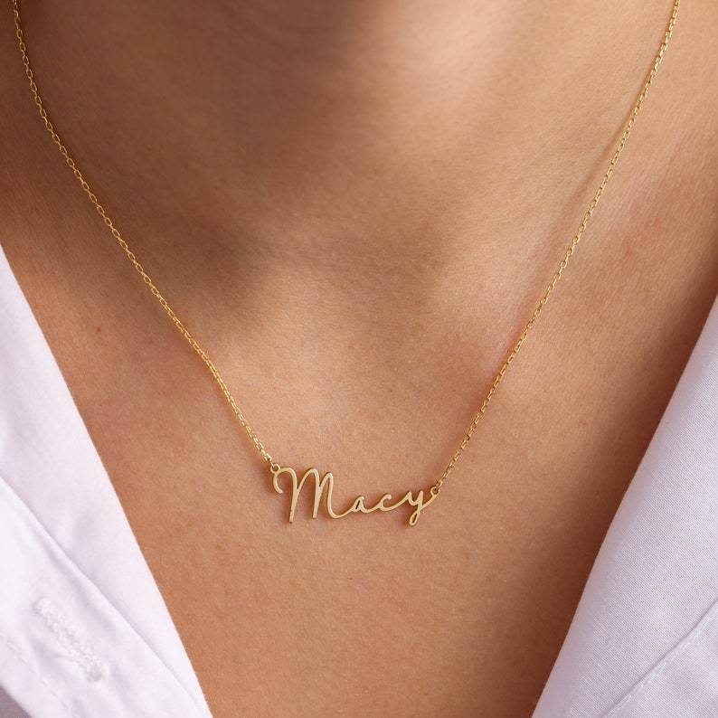 Signature Name Necklace - Ornaments Co - 18K Gold Plated