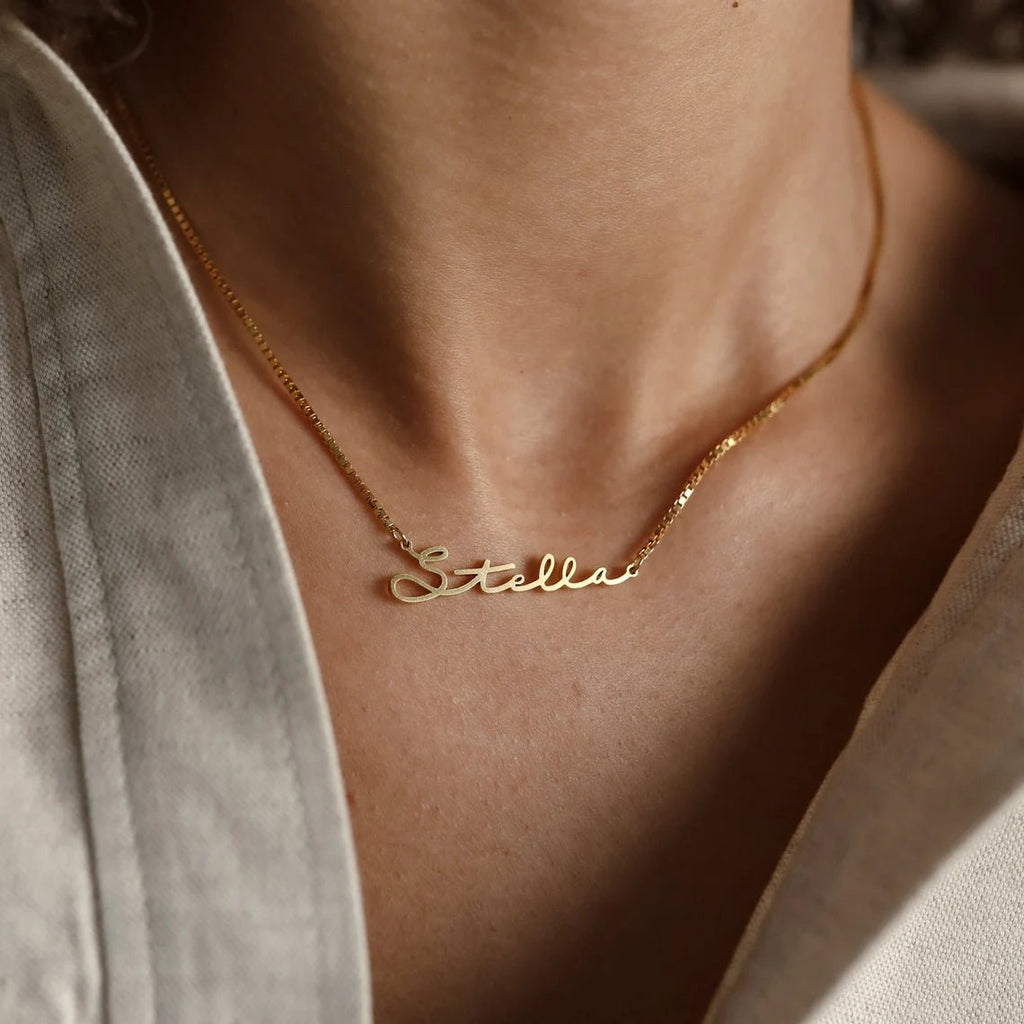Signature Name Necklace - Ornaments Co - 18K Gold Plated
