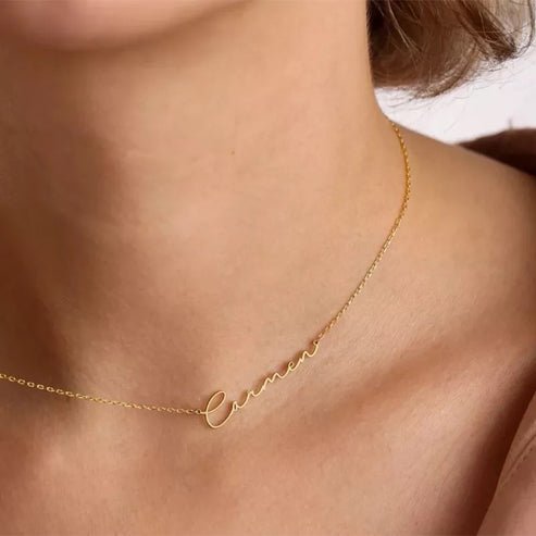 Signature Name Necklace - Ornaments Co - 18K Gold Plated