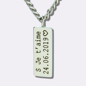 Solid Script Name Bar Necklace - Ornaments Co - Silver
