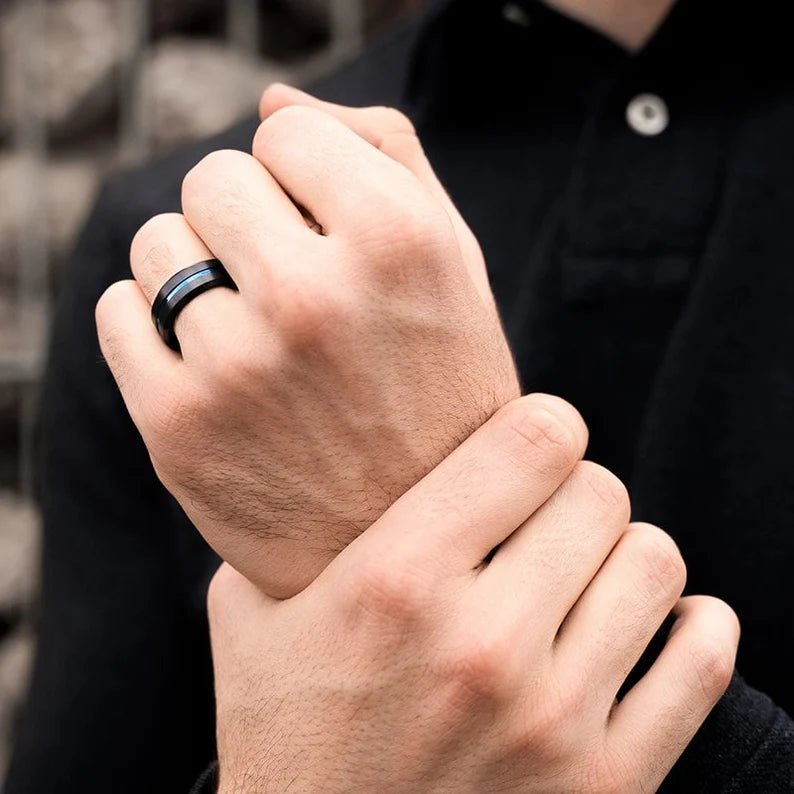 Tungsten Steel Ring For Men - Ornaments Co - Red