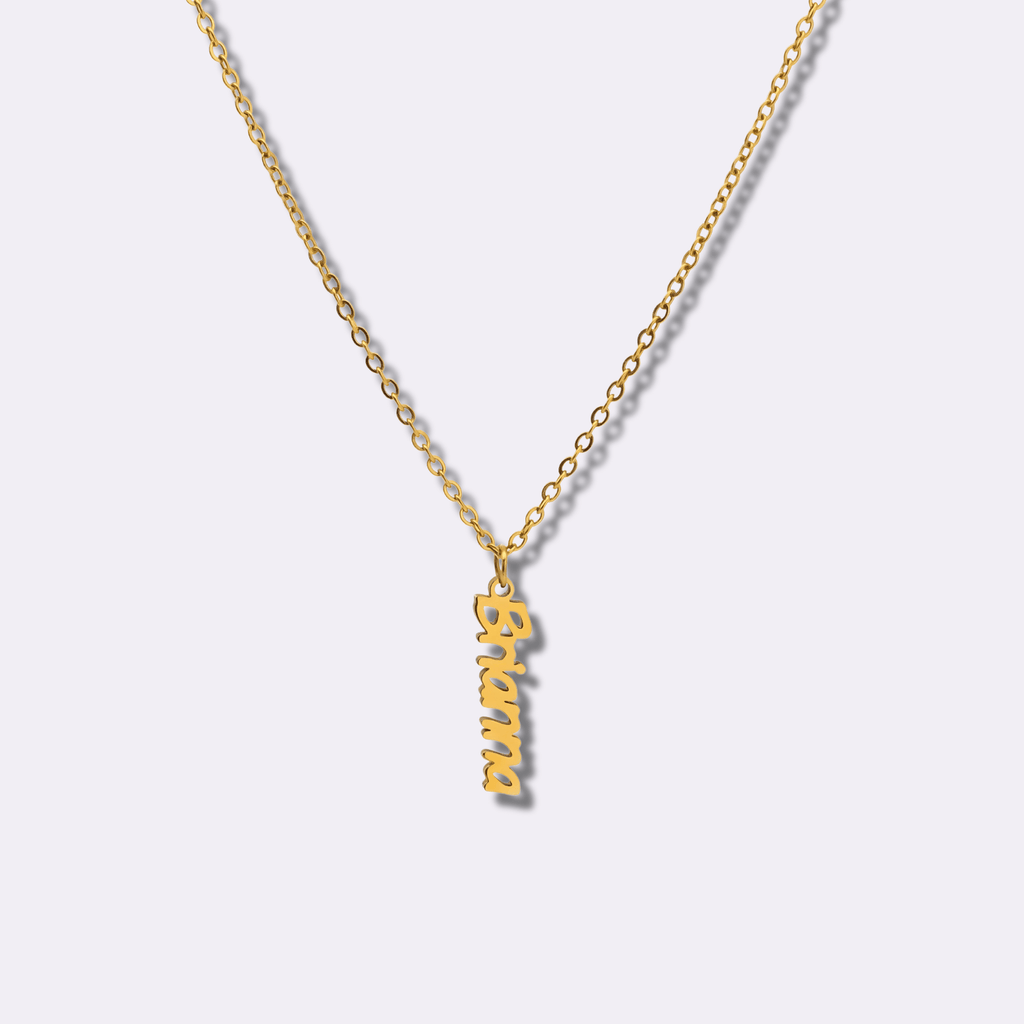 Vertical Name Necklaces for Women - Ornaments Co - 18K Gold Plated