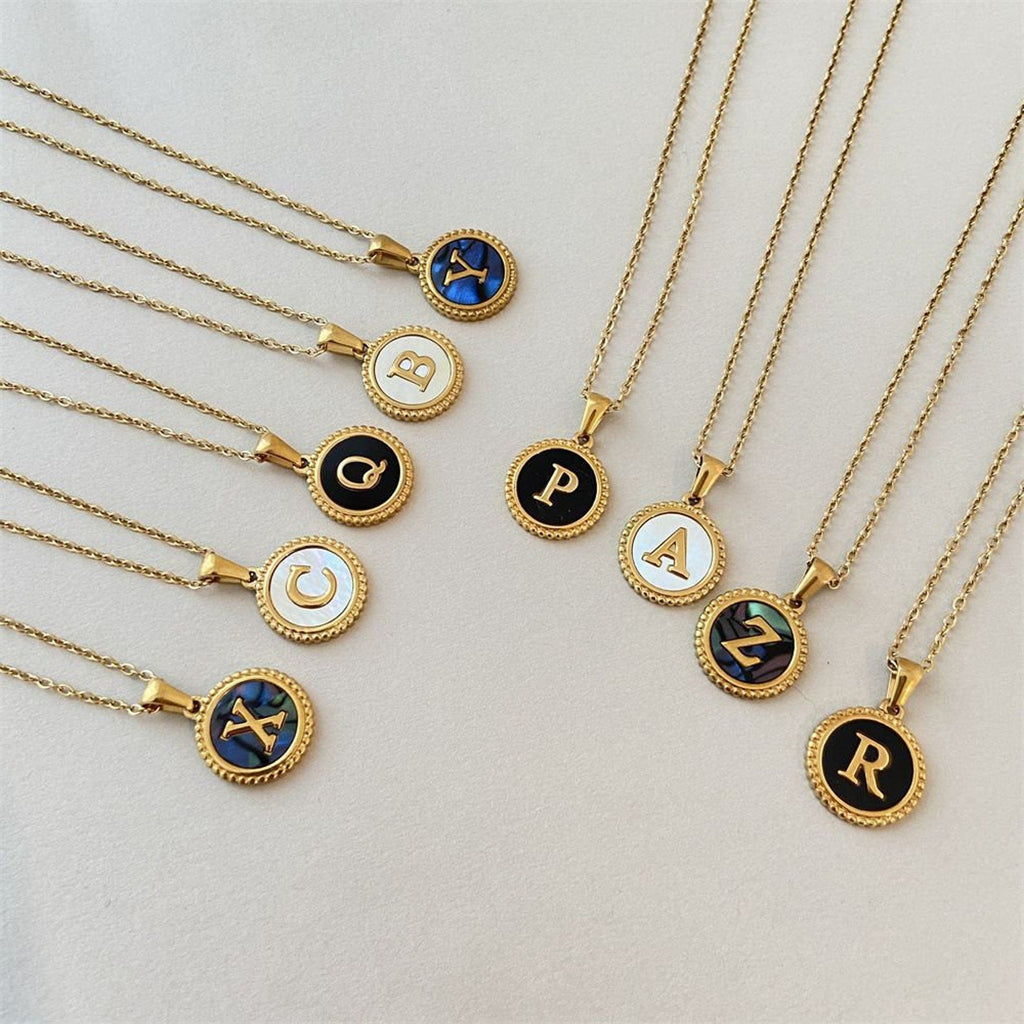 Waterproof Custom Initial 26 Letter Necklace - Ornaments Co - White