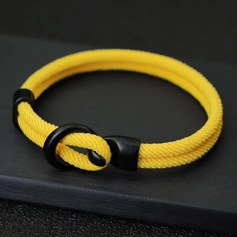 Woven Rope Ring Buckle Bracelet - Ornaments Co - Yellow