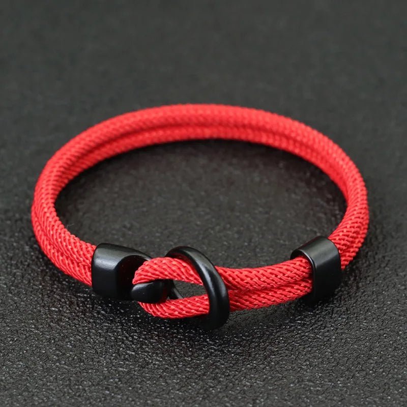 Woven Rope Ring Buckle Bracelet - Ornaments Co - Red